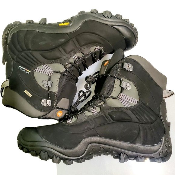 Men's Merrell Continuum Thermo Tall Polartech Waterproof Hiking Boots Black - Picture 8 of 10